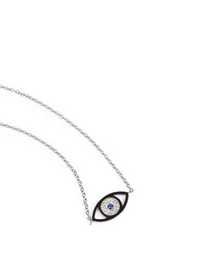 Evil eye necklace, silver