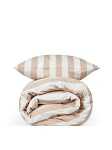 Tate perkaalinen vuodevaatesetti, beige 2 osaa