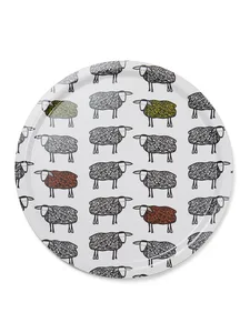 Sheep round serving tray