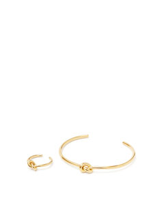 Grinda knot bracelet and ring gold