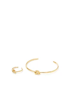 Grinda knot armband och ring guld